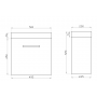Berge Matte White Mini Wall Hung 500 Vanity Cabinet Only